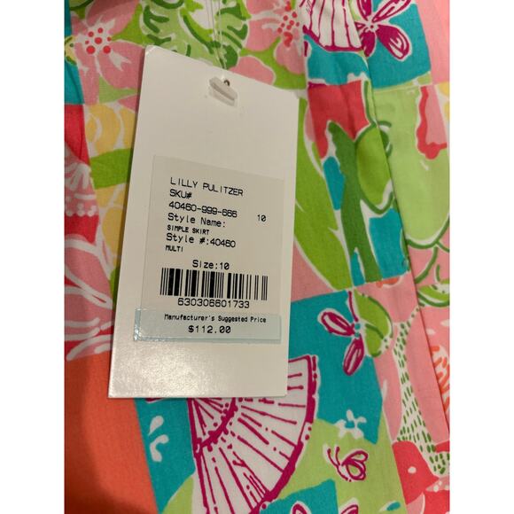 Vintage Lilly Pulitzer White Label NWT Patchwork Skirt Size 10 - Picture 4 of 5